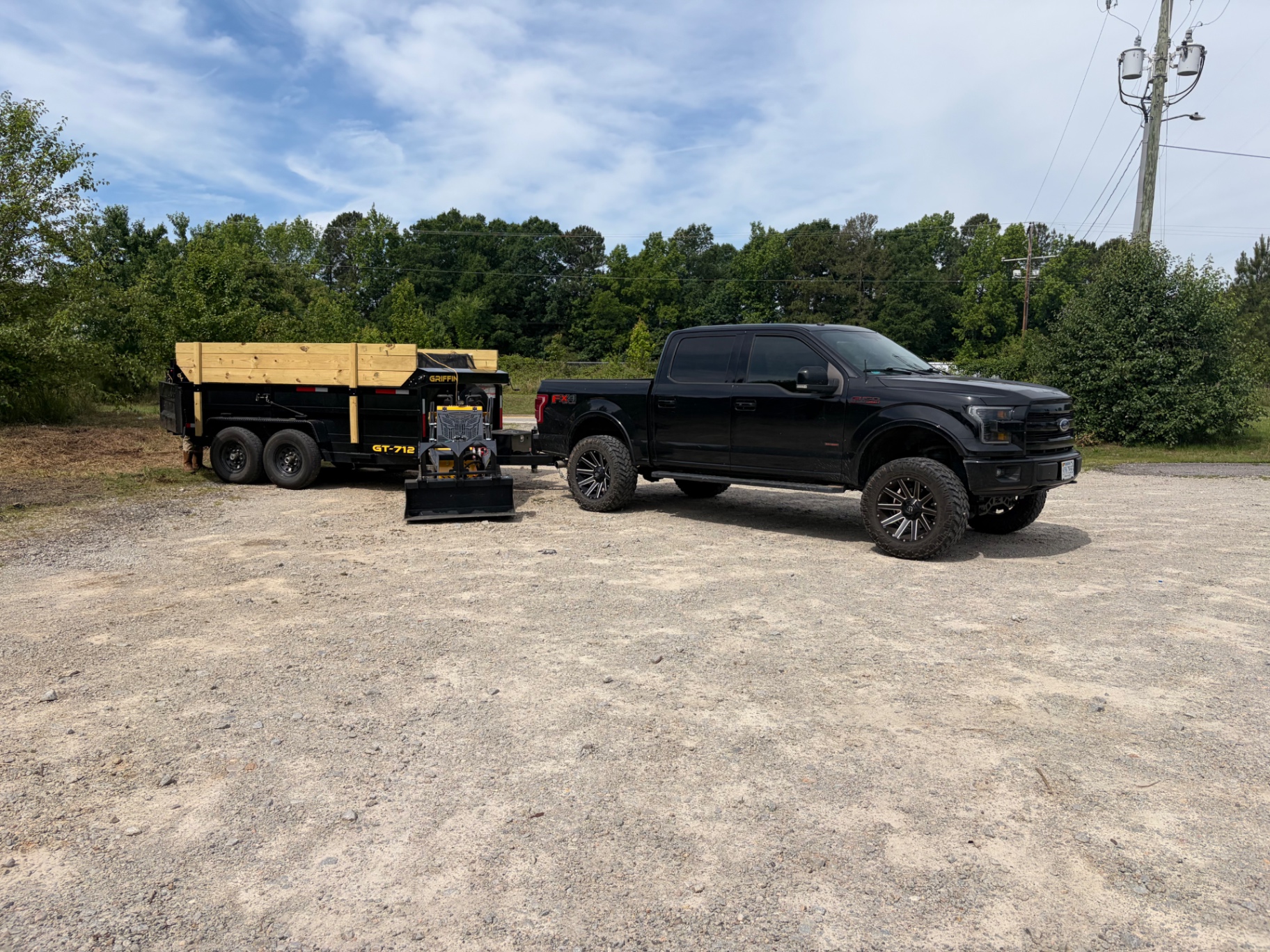 Smiley's junk removal truck and trailer rig
